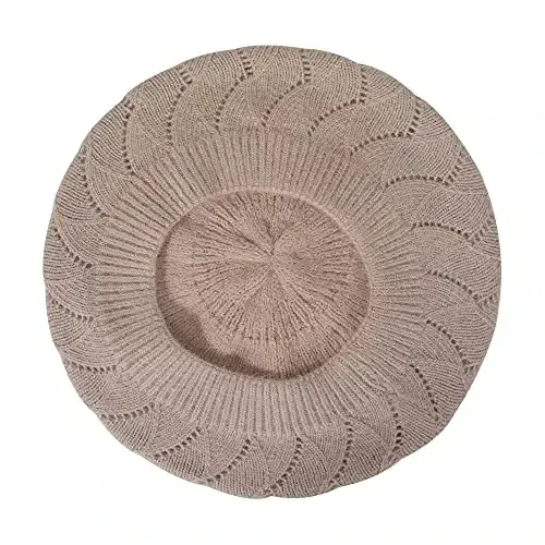 ZLYC French Beret hat, Reversible Solid Color CasModazoneere Knit Warm Beret Cap for Womens Girls - 6