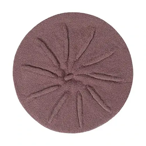 ZLYC French Beret hat, Reversible Solid Color CasModazoneere Knit Warm Beret Cap for Womens Girls - 4
