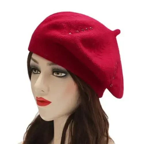 ZLYC French Beret hat, Reversible Solid Color CasModazoneere Knit Warm Beret Cap for Womens Girls - ZLYC (1)