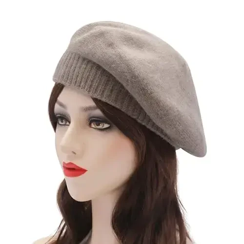 ZLYC French Beret hat, Reversible Solid Color CasModazoneere Knit Warm Beret Cap for Womens Girls - 4