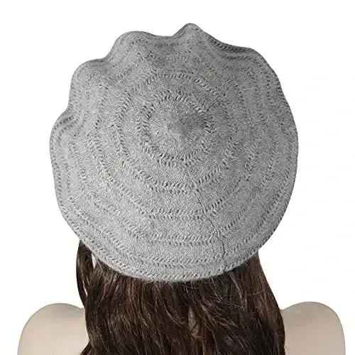 ZLYC French Beret hat, Reversible Solid Color CasModazoneere Knit Warm Beret Cap for Womens Girls - 3