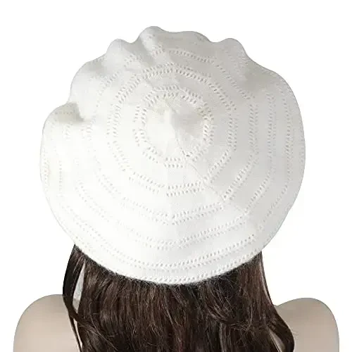 ZLYC French Beret hat, Reversible Solid Color CasModazoneere Knit Warm Beret Cap for Womens Girls - 3