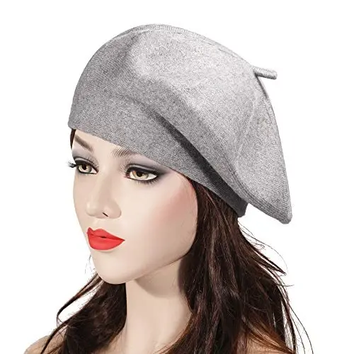 ZLYC French Beret hat, Reversible Solid Color CasModazoneere Knit Warm Beret Cap for Womens Girls - ZLYC (1)