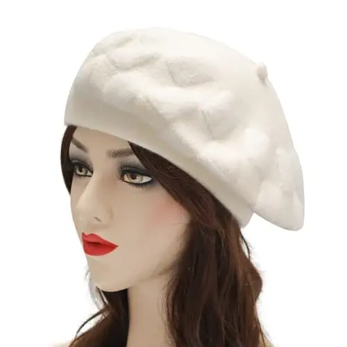 ZLYC French Beret hat, Reversible Solid Color Knit Warm Beret Cap for Womens Girls - 2