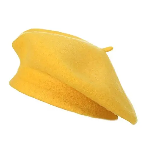 ZLYC Wool French Beret Hat Solid Color Beret Cap for Women Girls - 1