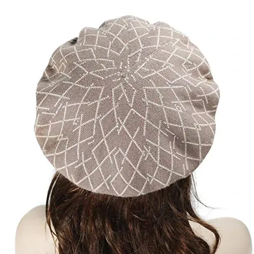 ZLYC Womens French Beret Hat Reversible Knitted Thickened Warm Cap for Ladies Girls - 4