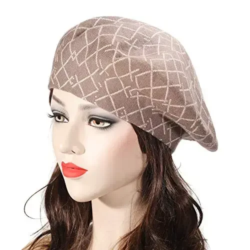 ZLYC Womens French Beret Hat Reversible Knitted Thickened Warm Cap for Ladies Girls - 2