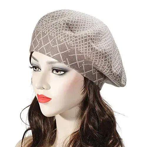 ZLYC Womens French Beret Hat Reversible Knitted Thickened Warm Cap for Ladies Girls - 3