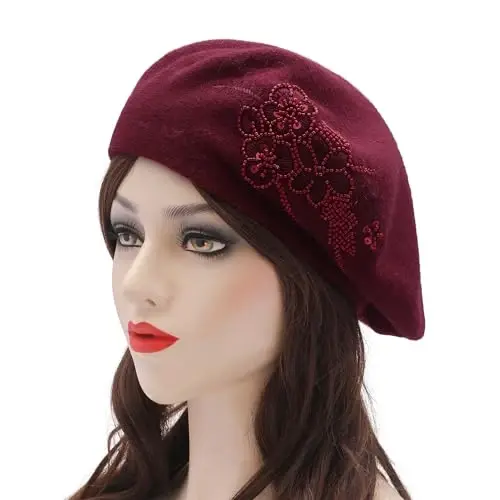 ZLYC Womens French Beret Hat Reversible Knitted Thickened Warm Cap for Ladies Girls - 2