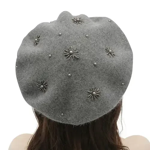 ZLYC Womens French Beret Hat Reversible Knitted Thickened Warm Cap for Ladies Girls - 3