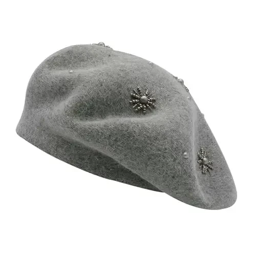 ZLYC Womens French Beret Hat Reversible Knitted Thickened Warm Cap for Ladies Girls - 4