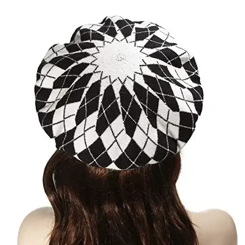 ZLYC Womens French Beret Hat Reversible Knitted Thickened Warm Cap for Ladies Girls - 4