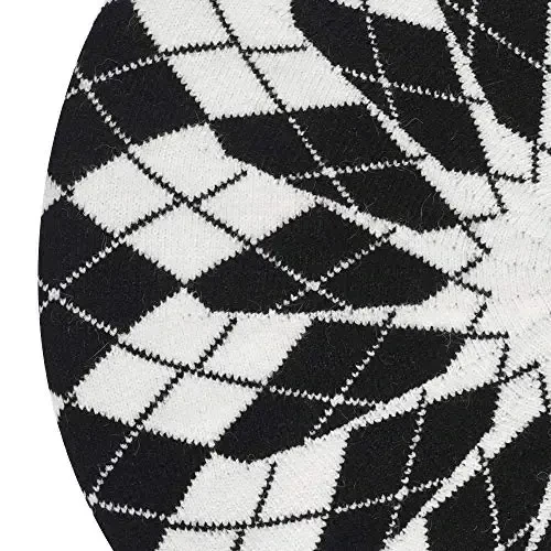 ZLYC Womens French Beret Hat Reversible Knitted Thickened Warm Cap for Ladies Girls - 7