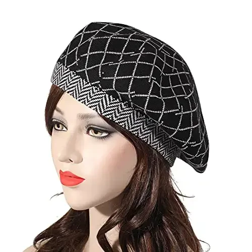 ZLYC Womens French Beret Hat Reversible Knitted Thickened Warm Cap for Ladies Girls - 3