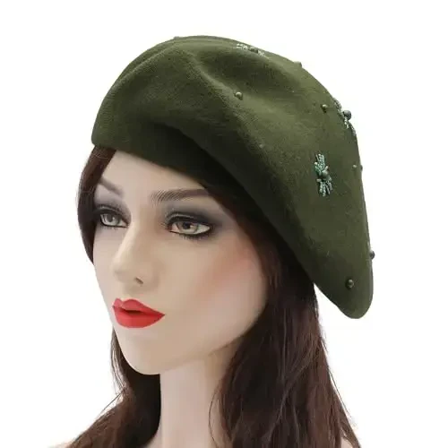 ZLYC Womens French Beret Hat Reversible Knitted Thickened Warm Cap for Ladies Girls - 2