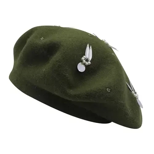 ZLYC Womens French Beret Hat Reversible Knitted Thickened Warm Cap for Ladies Girls - 4