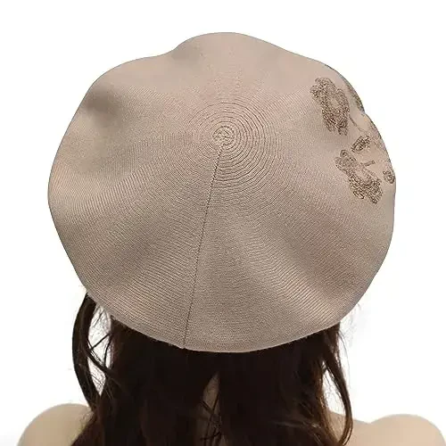 ZLYC Womens French Beret Hat Reversible Knitted Thickened Warm Cap for Ladies Girls - 3