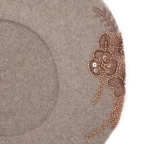 ZLYC Womens French Beret Hat Reversible Knitted Thickened Warm Cap for Ladies Girls - 5