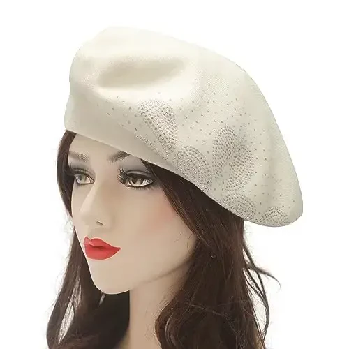 ZLYC Womens French Beret Hat Reversible Knitted Thickened Warm Cap for Ladies Girls - 2