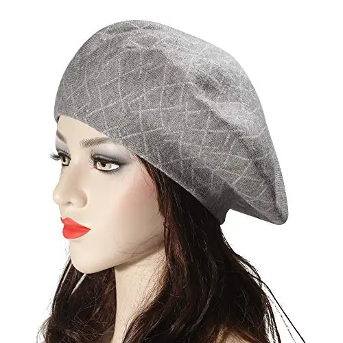 ZLYC Womens French Beret Hat Reversible Knitted Thickened Warm Cap for Ladies Girls - 2