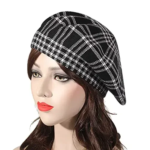 ZLYC Womens French Beret Hat Reversible Knitted Thickened Warm Cap for Ladies Girls - 2
