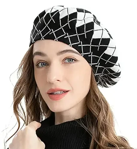 ZLYC Womens French Beret Hat Reversible Knitted Thickened Warm Cap for Ladies Girls - 3