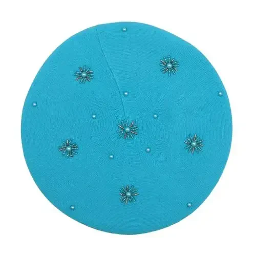 ZLYC Womens French Beret Hat Reversible Knitted Thickened Warm Cap for Ladies Girls 