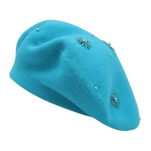 ZLYC Womens French Beret Hat Reversible Knitted Thickened Warm Cap for Ladies Girls - 4