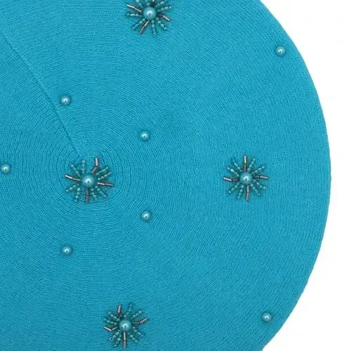 ZLYC Womens French Beret Hat Reversible Knitted Thickened Warm Cap for Ladies Girls - 5