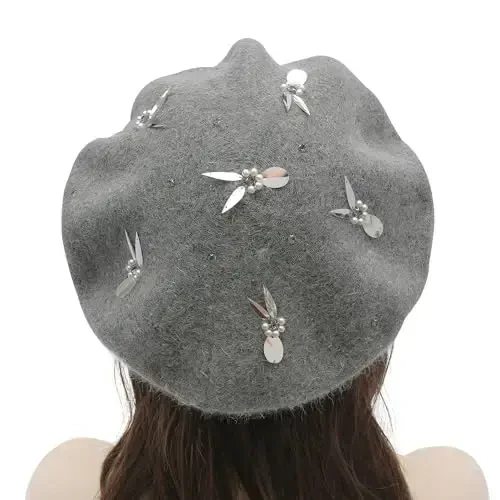 ZLYC Womens French Beret Hat Reversible Knitted Thickened Warm Cap for Ladies Girls - 3