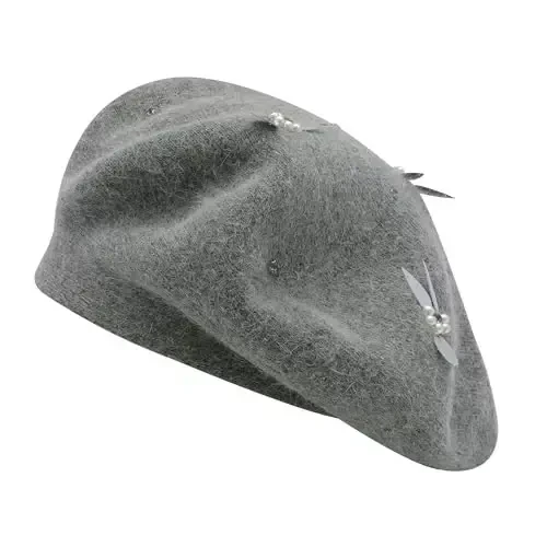 ZLYC Womens French Beret Hat Reversible Knitted Thickened Warm Cap for Ladies Girls - 4