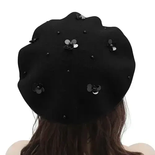 ZLYC Womens French Beret Hat Reversible Knitted Thickened Warm Cap for Ladies Girls - 3