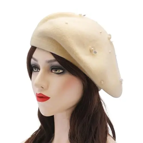 ZLYC Womens French Beret Hat Reversible Knitted Thickened Warm Cap for Ladies Girls - ZLYC (1)