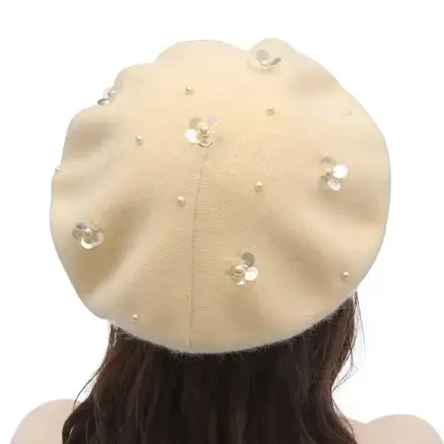 ZLYC Womens French Beret Hat Reversible Knitted Thickened Warm Cap for Ladies Girls - 3