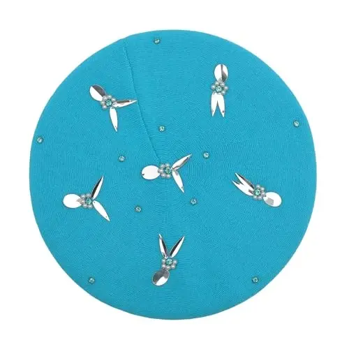 ZLYC Womens French Beret Hat Reversible Knitted Thickened Warm Cap for Ladies Girls - ZLYC