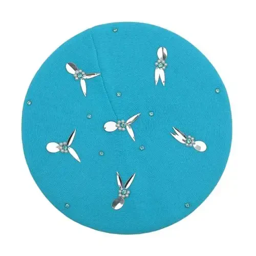 ZLYC Womens French Beret Hat Reversible Knitted Thickened Warm Cap for Ladies Girls - ZLYC