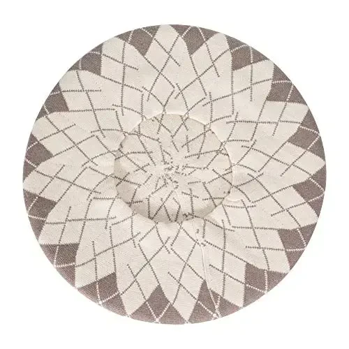 ZLYC Womens French Beret Hat Reversible Knitted Thickened Warm Cap for Ladies Girls - 6