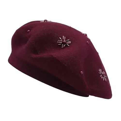 ZLYC Womens French Beret Hat Reversible Knitted Thickened Warm Cap for Ladies Girls - 4