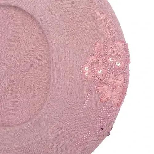 ZLYC Womens French Beret Hat Reversible Knitted Thickened Warm Cap for Ladies Girls - 5