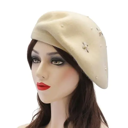 ZLYC Womens French Beret Hat Reversible Knitted Thickened Warm Cap for Ladies Girls - 2