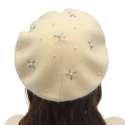 ZLYC Womens French Beret Hat Reversible Knitted Thickened Warm Cap for Ladies Girls - 3