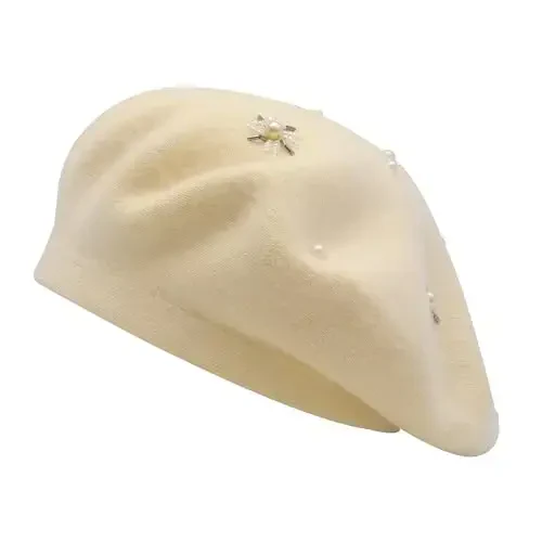 ZLYC Womens French Beret Hat Reversible Knitted Thickened Warm Cap for Ladies Girls - 4