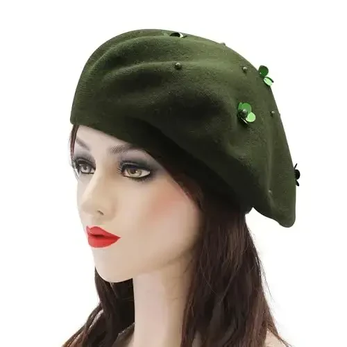 ZLYC Womens French Beret Hat Reversible Knitted Thickened Warm Cap for Ladies Girls - 2