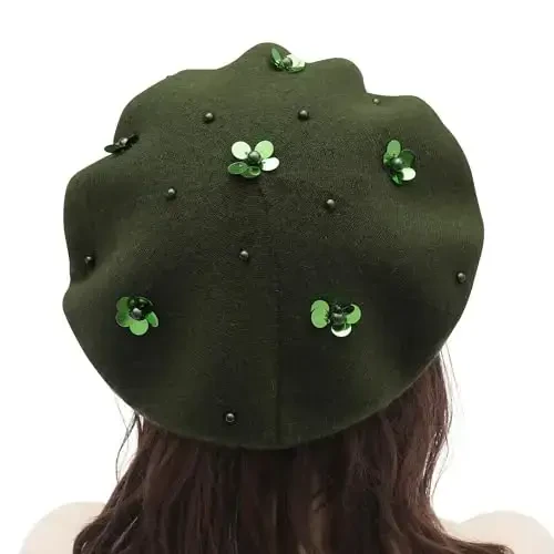 ZLYC Womens French Beret Hat Reversible Knitted Thickened Warm Cap for Ladies Girls - 3