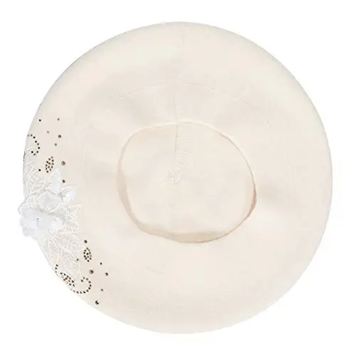 ZLYC Womens French Beret hat, Reversible Solid Color Mosaic Warm Beret Cap for Girls - 6