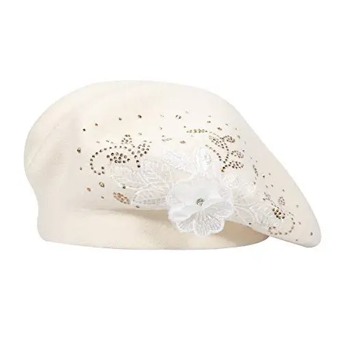 ZLYC Womens French Beret hat, Reversible Solid Color Mosaic Warm Beret Cap for Girls - 4