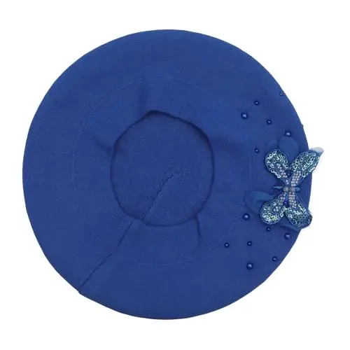 ZLYC Womens French Beret hat, Reversible Solid Color Mosaic Warm Beret Cap for Girls - 4