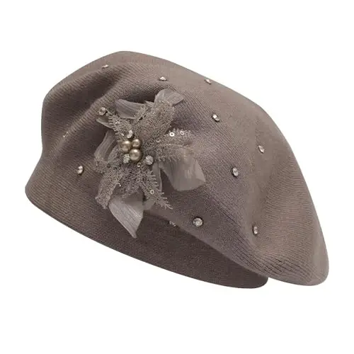 ZLYC Womens French Beret hat, Reversible Solid Color Mosaic Warm Beret Cap for Girls - 4