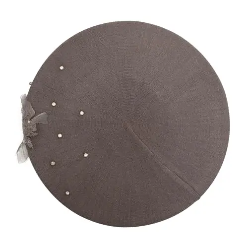 ZLYC Womens French Beret hat, Reversible Solid Color CasModazoneere Mosaic Warm Beret Cap for Girls - 5