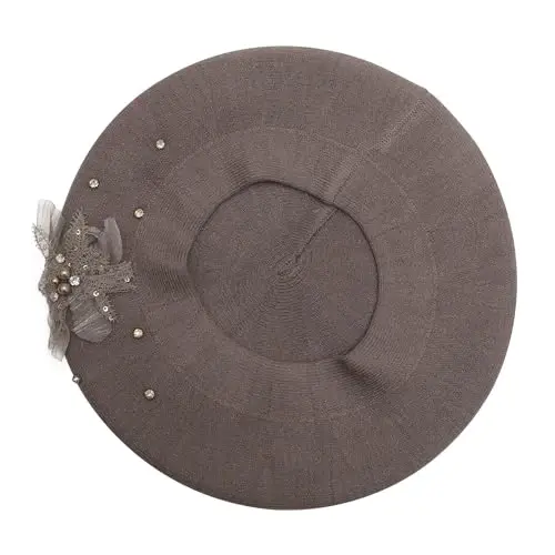 ZLYC Womens French Beret hat, Reversible Solid Color CasModazoneere Mosaic Warm Beret Cap for Girls - 6